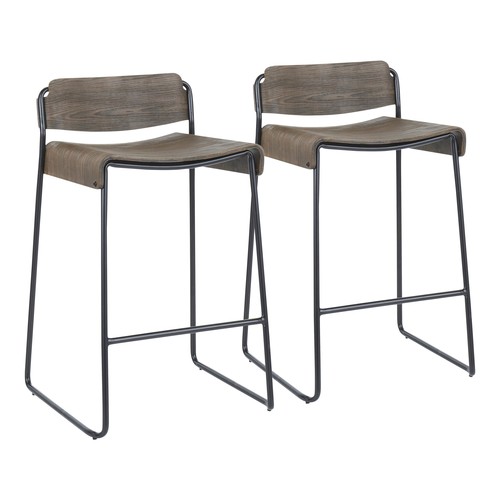 Dali Low Back 26" Fixed-height Counter Stool - Set Of 2